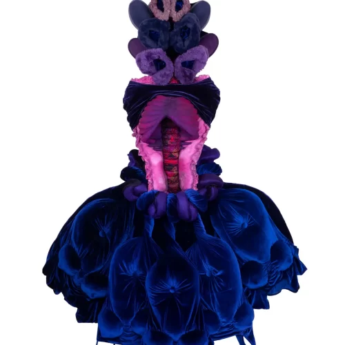 Sex, Sexuality, and Society - FRANCE / 2021 / Used shoes, used clothes, hand-dyed selected material / 71” x 48” x 13” / India