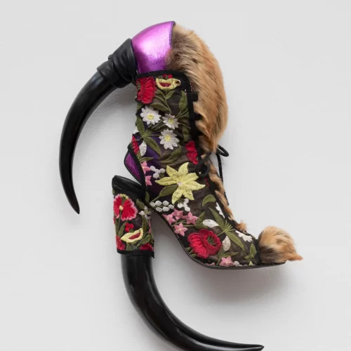 Sex, Sexuality, and Society - BRAZIL / 2024 / Used shoes cuts, animal horn / 16” x 11” x 5” / USA